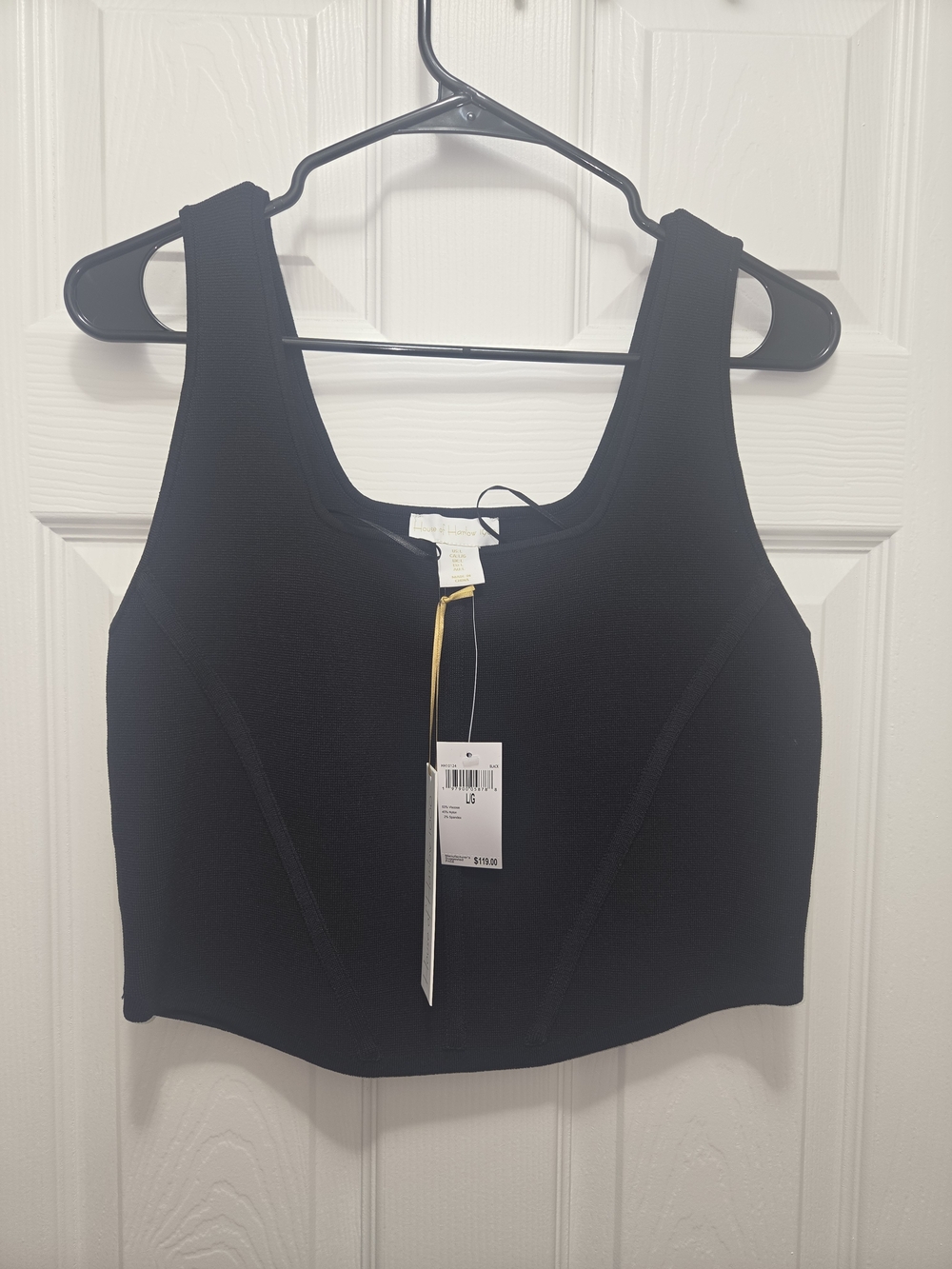 House of Harlow 1960 Black Cropped Tank Top